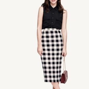 Who What Wear Buffalo Plaid Pencil Skirt